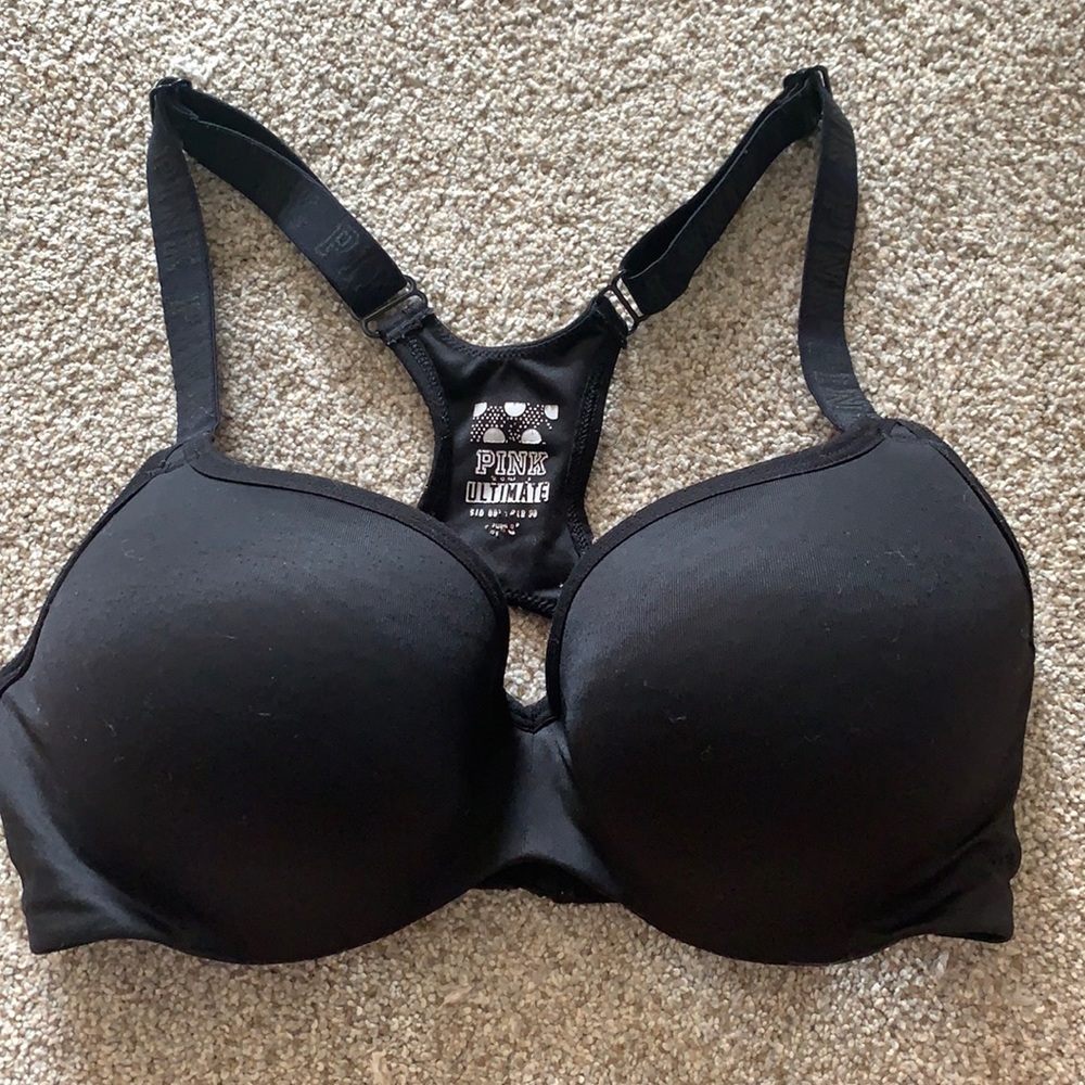 Pink Ultimate Black Sports Bra